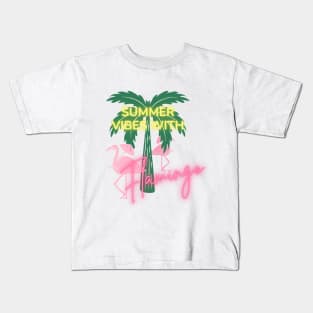 Summer with Flamingo Kids T-Shirt